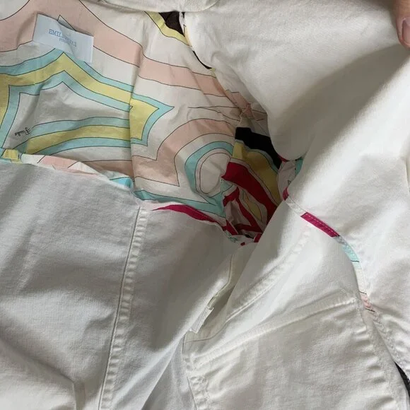 Emilio Pucci Firenze Jacket Womans Size 10 White Denim Stretch Made in Italy - Picture 12 of 15